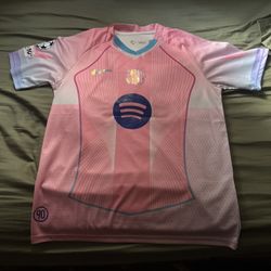 Fc Barcelona #10 Lamine Yamal Pink Limited Edition Jersey, Size Large