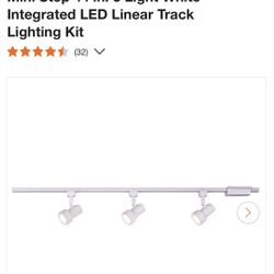 Hampton Bay Mini Step 44 in. 3 Light White Integrated LED Linear Track Lighting Kit