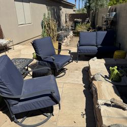 Black Iron 4 Piece Patio Set