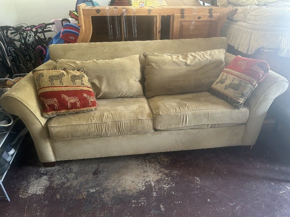 Tan Suede Couch