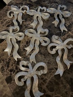 6 Christmas Bows Ornaments