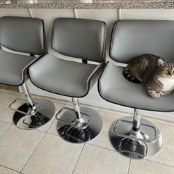 3 High Stool Chairs/Brownish and Grey