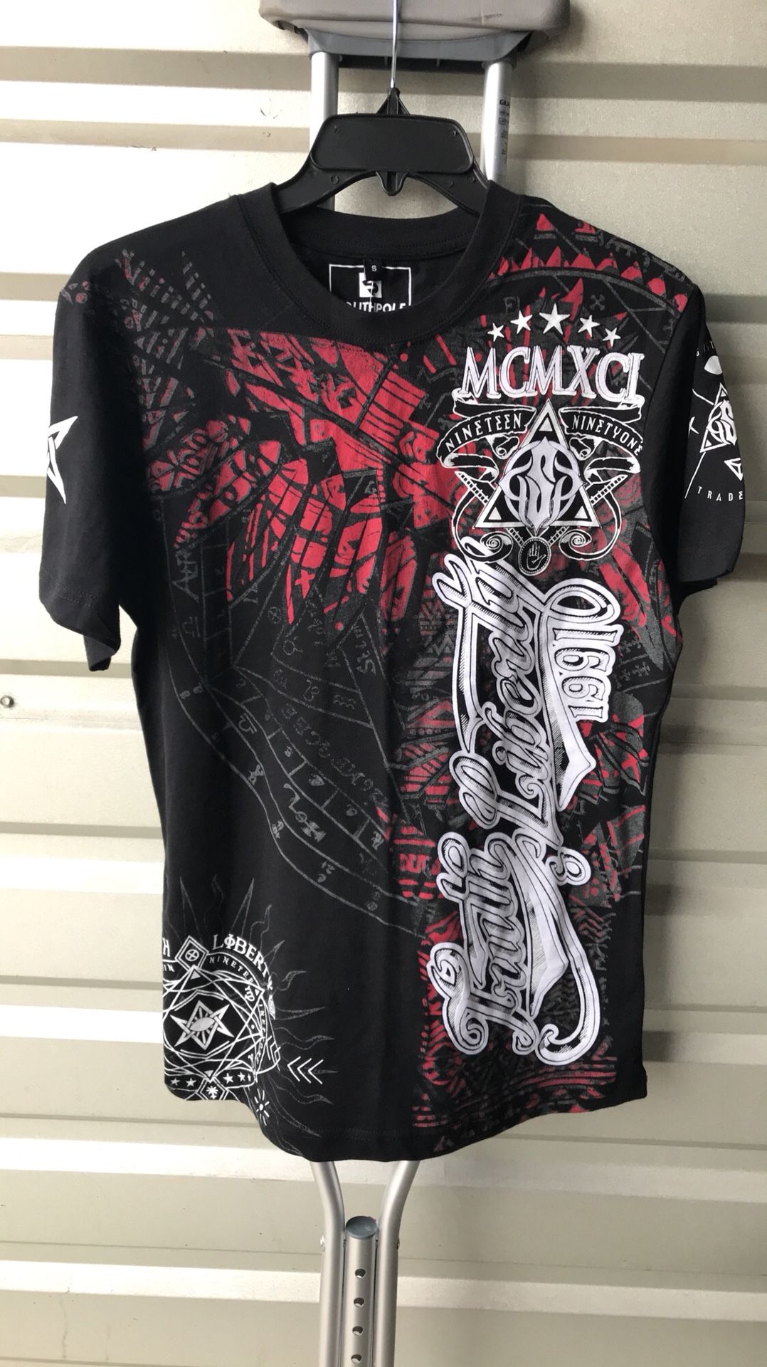 South Pole Authentic Collection 91 MCMXCI Since 1991 black t shirt S