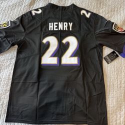 Ravens Black Henry Jersey Stitched Men’s Large New 