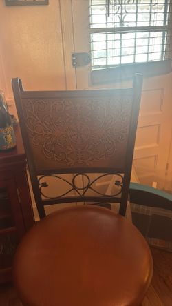 Pair of Bar Height Stools- Hammered Bronze Aesthetic