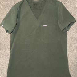 Figs Catarina One Pocket Scrub Top Moss Olive Green Women’s Size XS