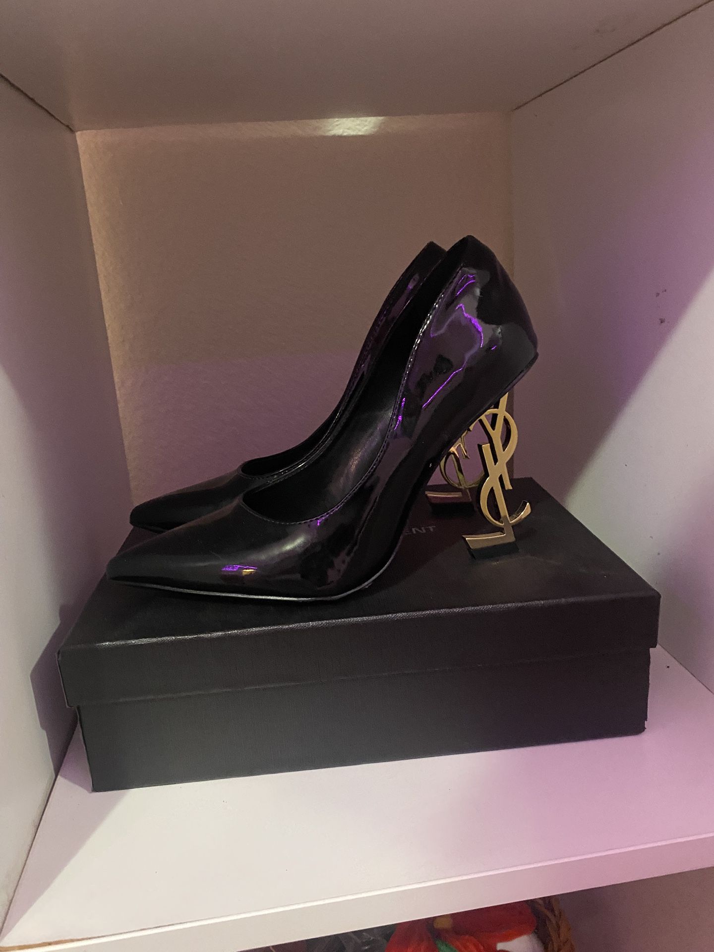 Saint Laurent Opyum 110 Black Patent Leather Pump