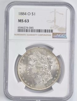 1884-O  MORGAN DOLLAR SILVER CERTIFIED
