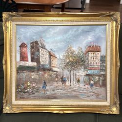 Paris street scene oil painting