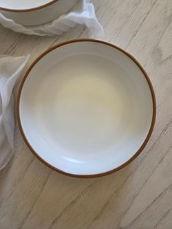 Cottagecore 5 inch Ceramic Cat Food Bowl, White, 3 Bowls Set