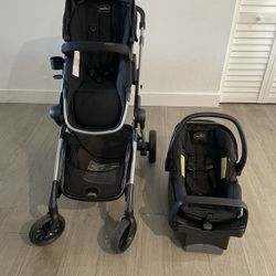 Stroller travel system car seat with base