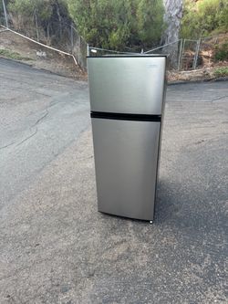 Refrigerator household 2 door mini fridge freezer stainless steel 7.2 cubics (free local delivery)
