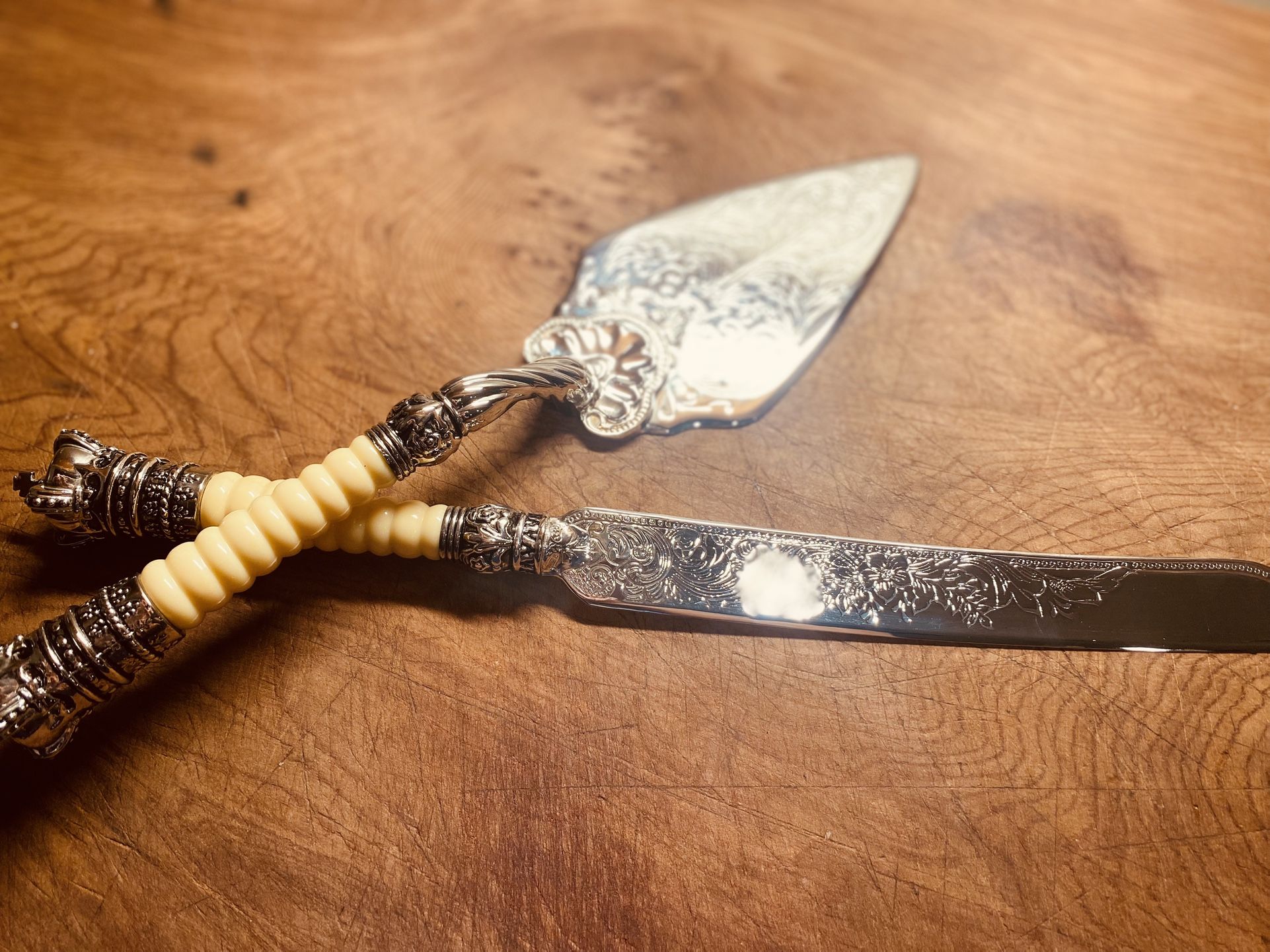 Sterling Silver Wedding Cake Knife And Server