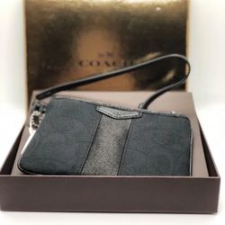 Coach Wristlet In Black- NEW With Tags And Box
