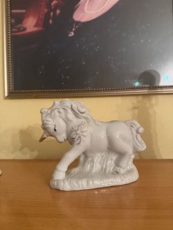 Porcelain unicorn figurine