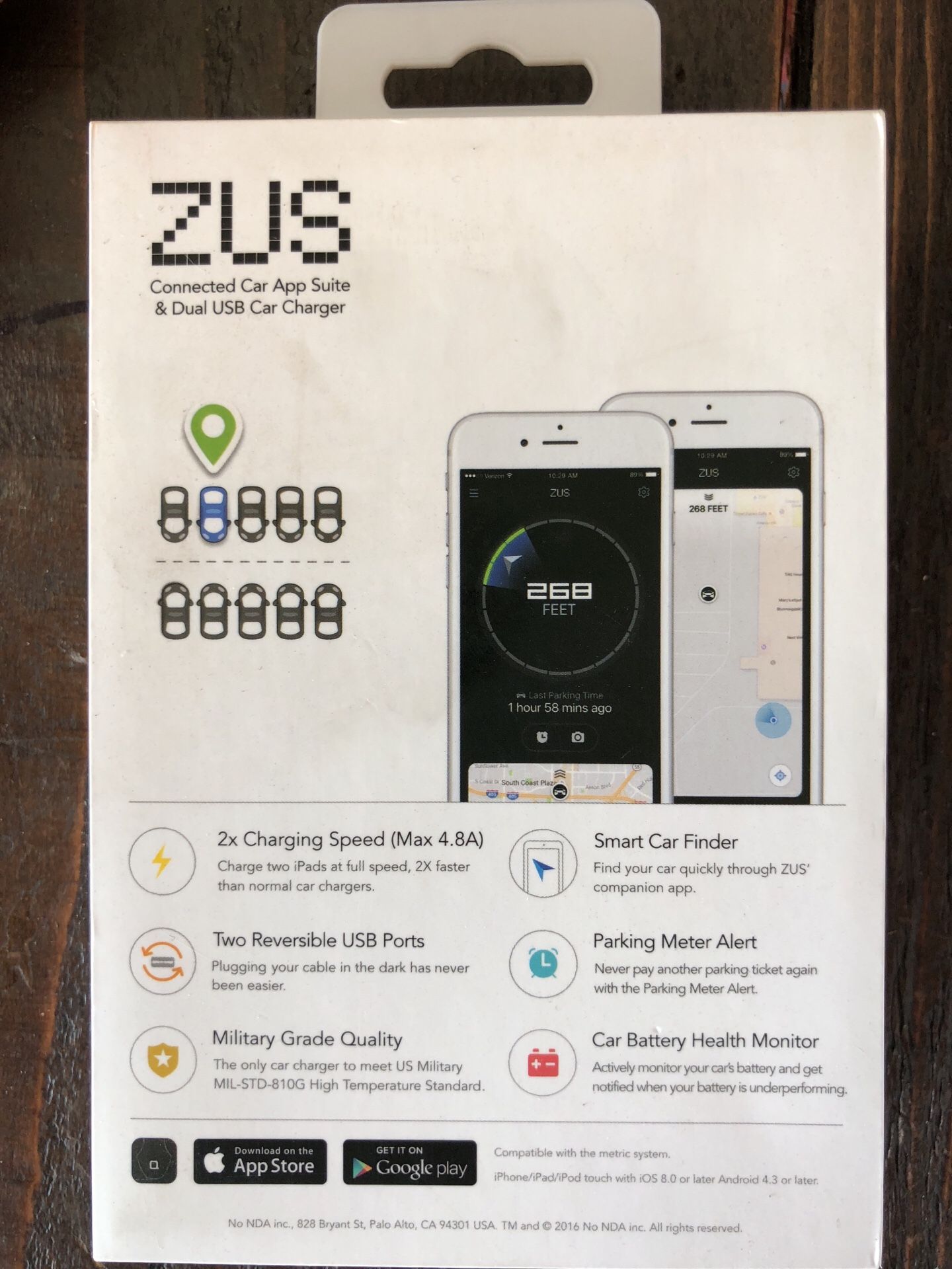 ZUS smart car hub. Car Finder, mileage log, cost of trip, battery health monitor