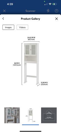 White 24.62 in. W Bathroom Space Saver, 3 Tiers, Over The Toilet Storage Cabinet, Better Homes & Gardens