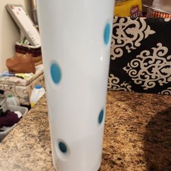 Vase Teal And White