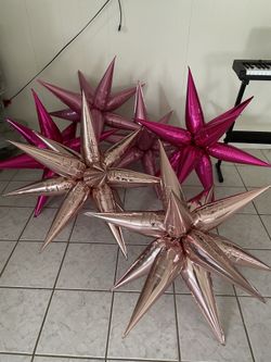 6 Globos De Estrella Grandes
