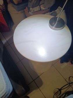 Small round table and lamp