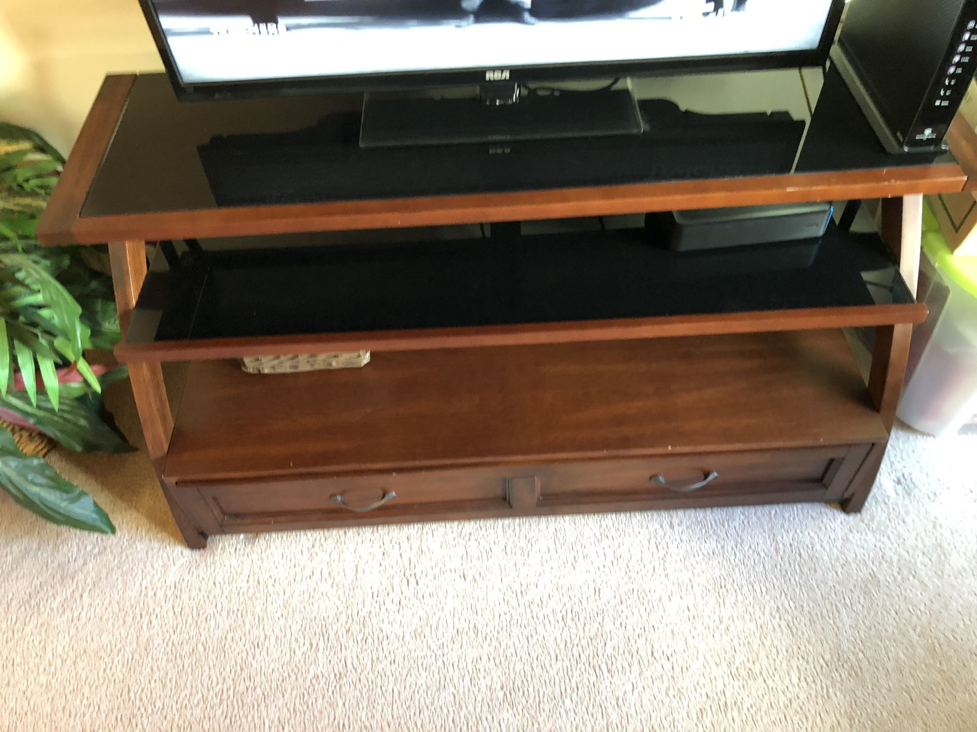 TV stand. Has mount for TV in back yet missing some pieces. Or best offer!