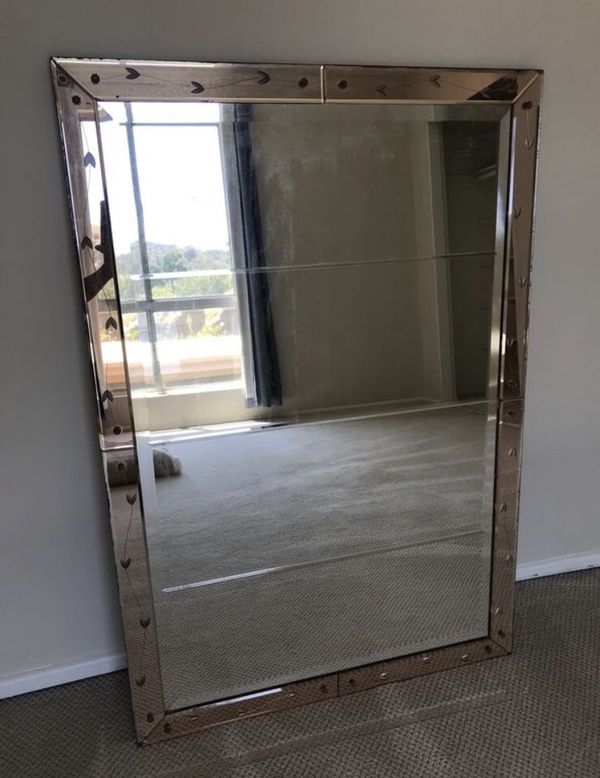 1910 Venetian Beveled Pink Glass Mirror For In Thousand Oaks Ca Offerup