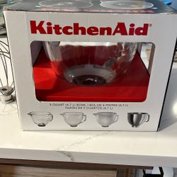 Kitchen Aid 5Q Stand Mixer Glass Bowl 