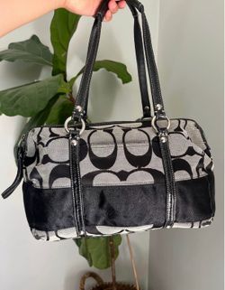 vintage black and grey coach bag