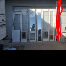 VARIETY OF SIZES PET PATIO SCREEN DOORS ($10-$30 EACH) some without flaps/tops/etc. Standard & tall