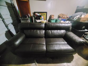 Dark Brown Leather Sofa