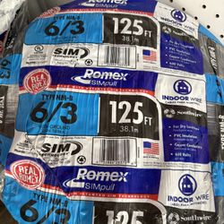 New Romex Wire 6/3  125ft