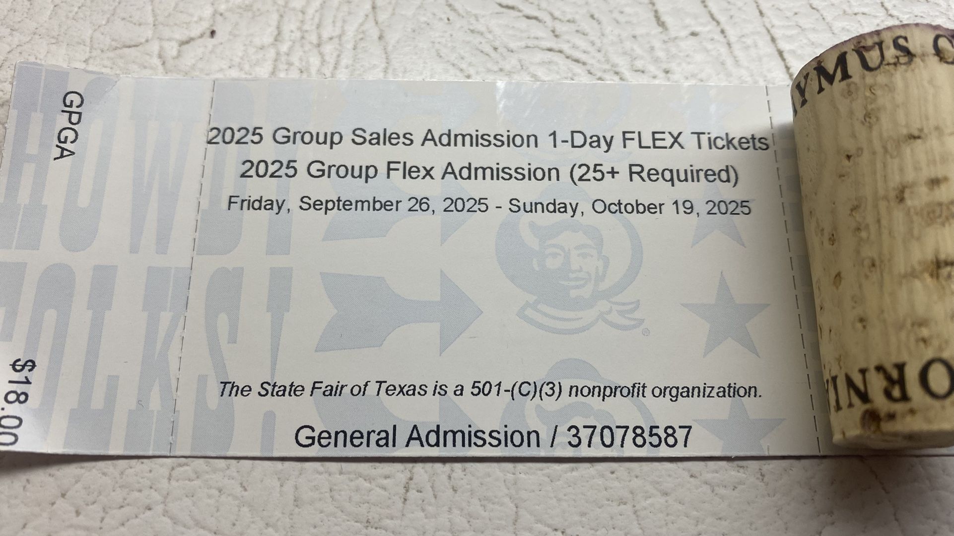 Texas State Fair Ticket General Admission Fare Pass