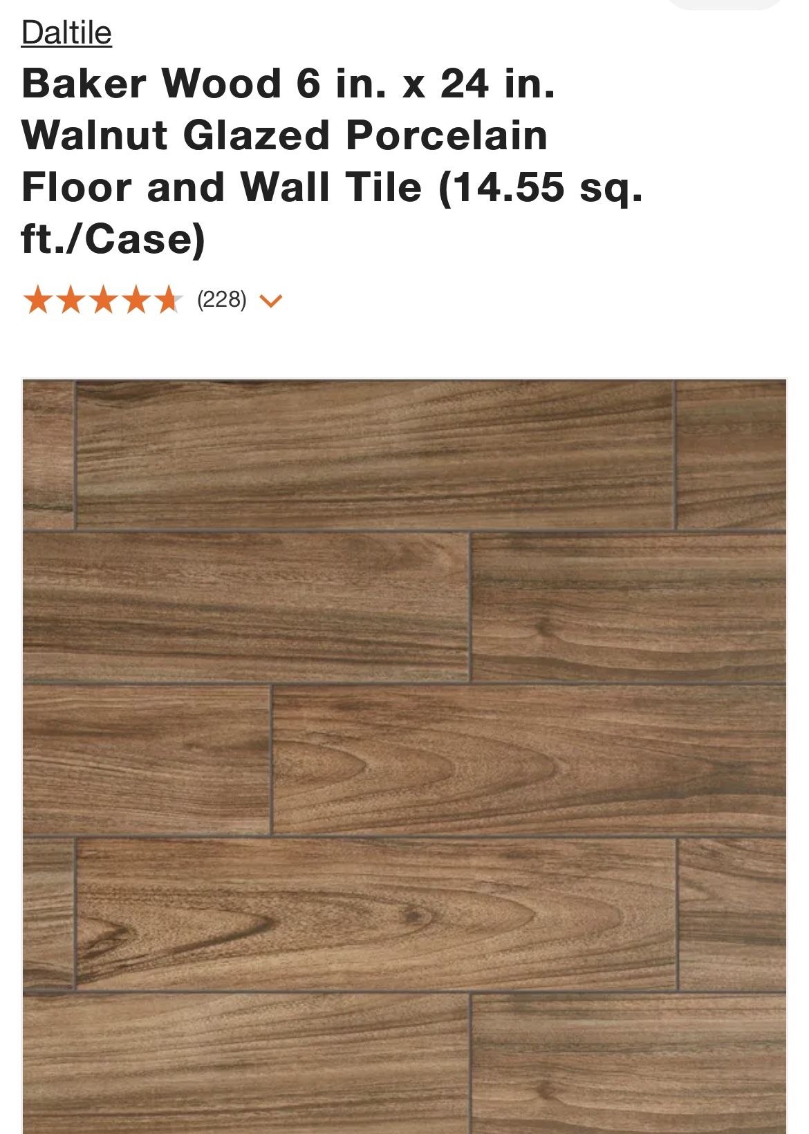 Walnut Glazed Porcelain Floor and Wall Tile