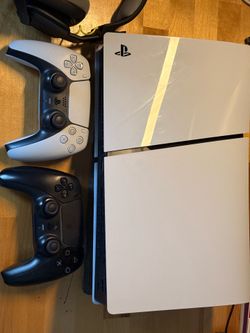 PS5 with 2 controllers and A10 gaming headset