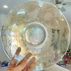 Vintage Jeanette “Louisa” Iridescent Marigold Glass Bowl.