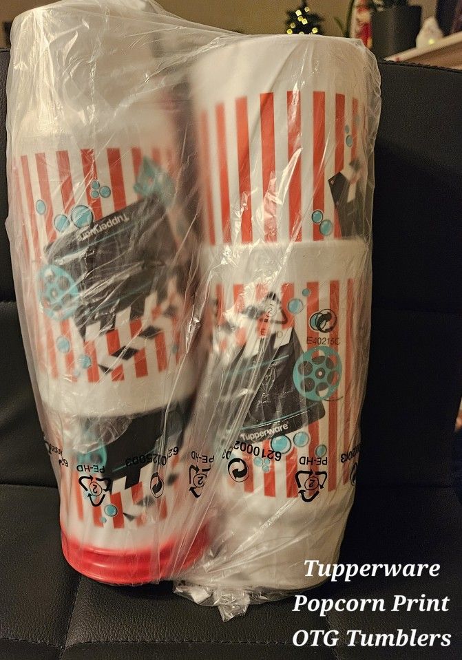 Tupperware Popcorn Print OTG Tumblers Set Of 4