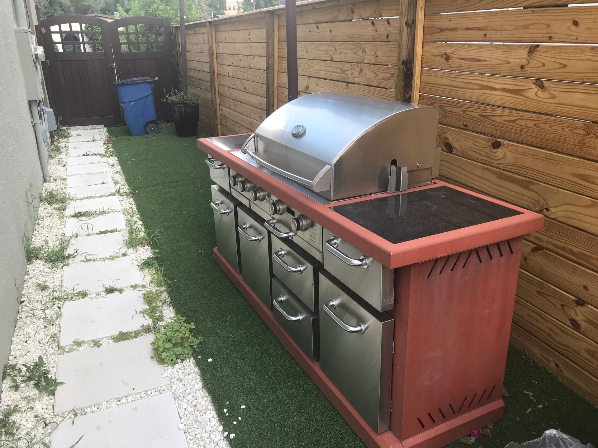 M Professional grill island with side burner.