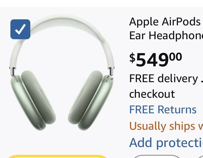 Apple AirPods Max Headphones - Silver Lightning Port Transparency Mode
