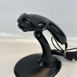 Black Metrologic MS 9520 Voyager Serial RS-232 Barcode Scanner w/ Stand & power