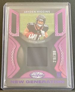 2025 Certified Jayden Higgins RC New Generation Jerseys Mirror Purple #218/399