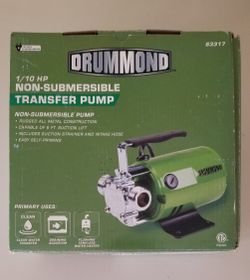 Drummond 63317 1/10 HP Transfer Pump 320 GPH 3/4" Garden Hose