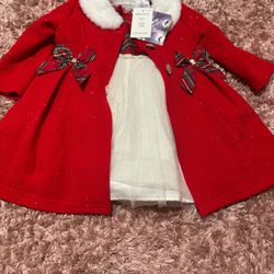 Christmas Dress With Coat Size 24 Months