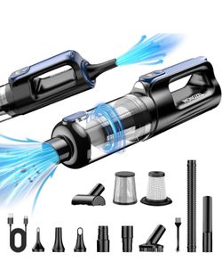 Car Vacuum Portable Cordless, 18000Pa 2 in 1 Vacuum Cleaner&Air Duster, 130W Brushless Motor Handhel