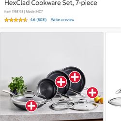 HexClad Cookware Set, 7-piece