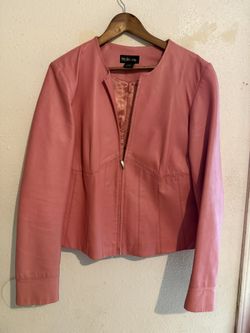 Pink Leather Jacket XL