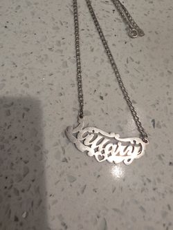Sterling Silver Hilary Name Necklace