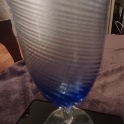 Blue Optic Swirl Ice Tea Goblets Set Of 4