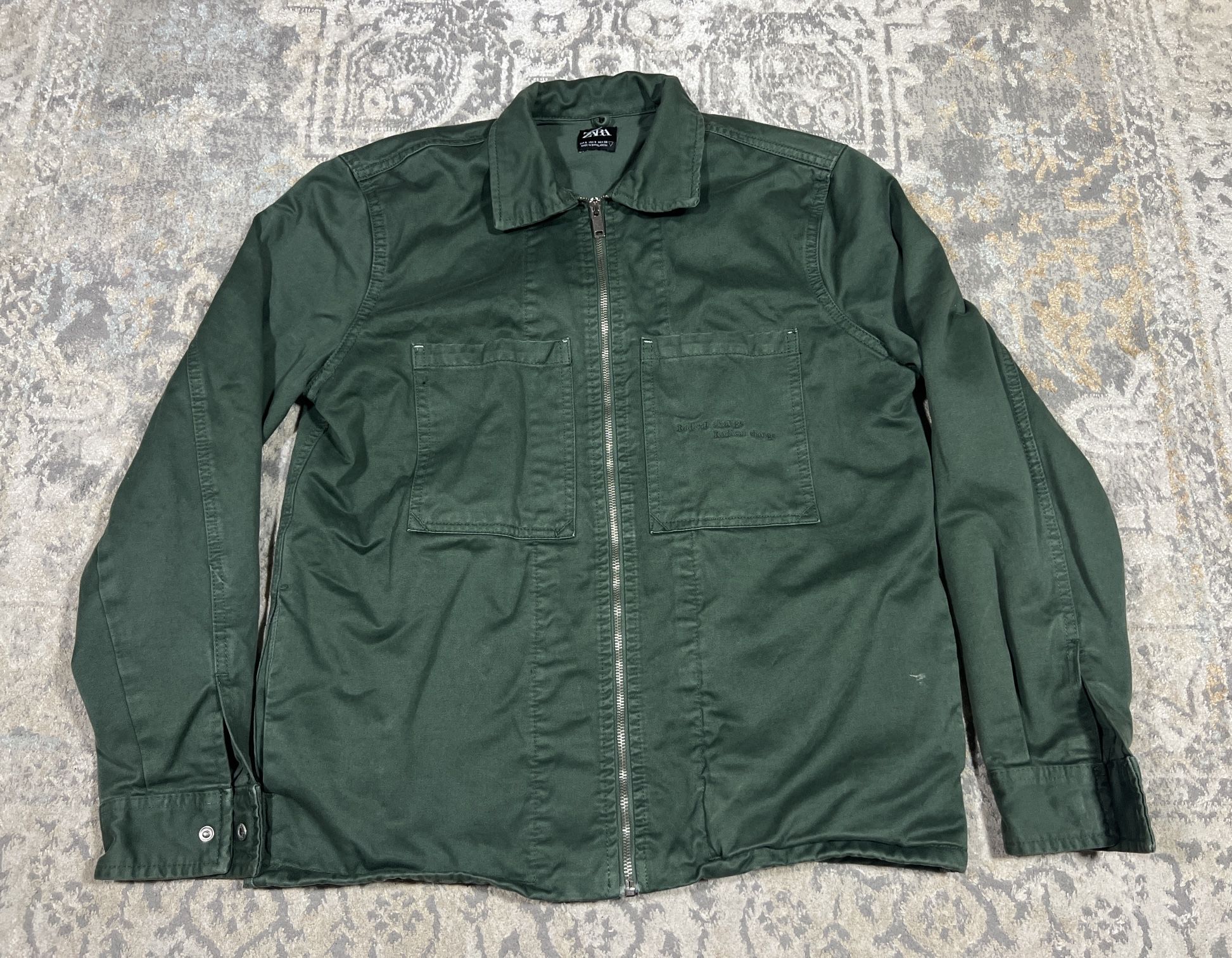 Zara Green Full Zip Men’s Jacket Size S