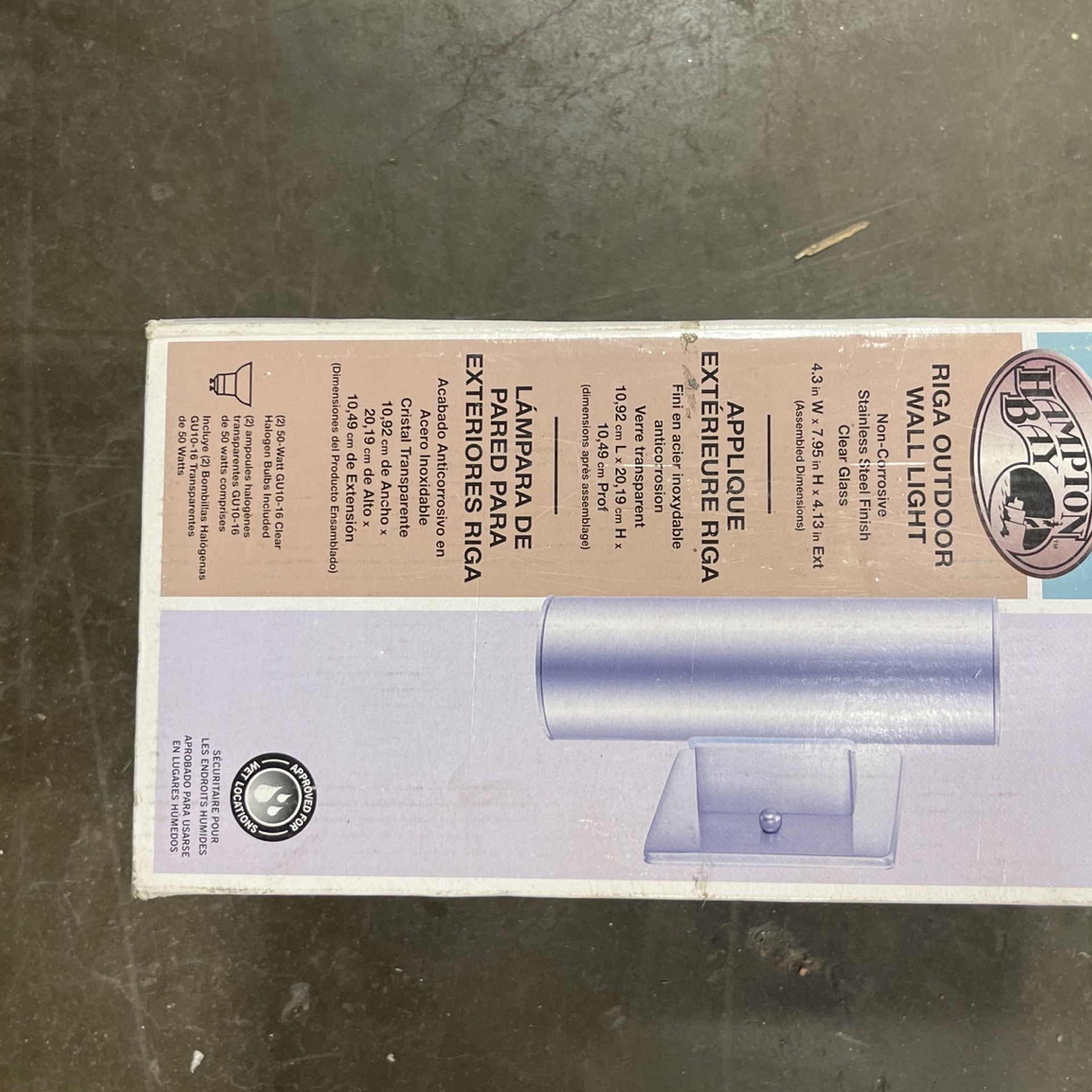 Hampton Bay Outdoor Wall Light, Stainless Steel