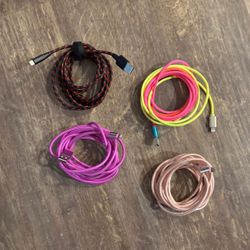 Cords USB-A iphone charging PREOWNED 9-10ft long